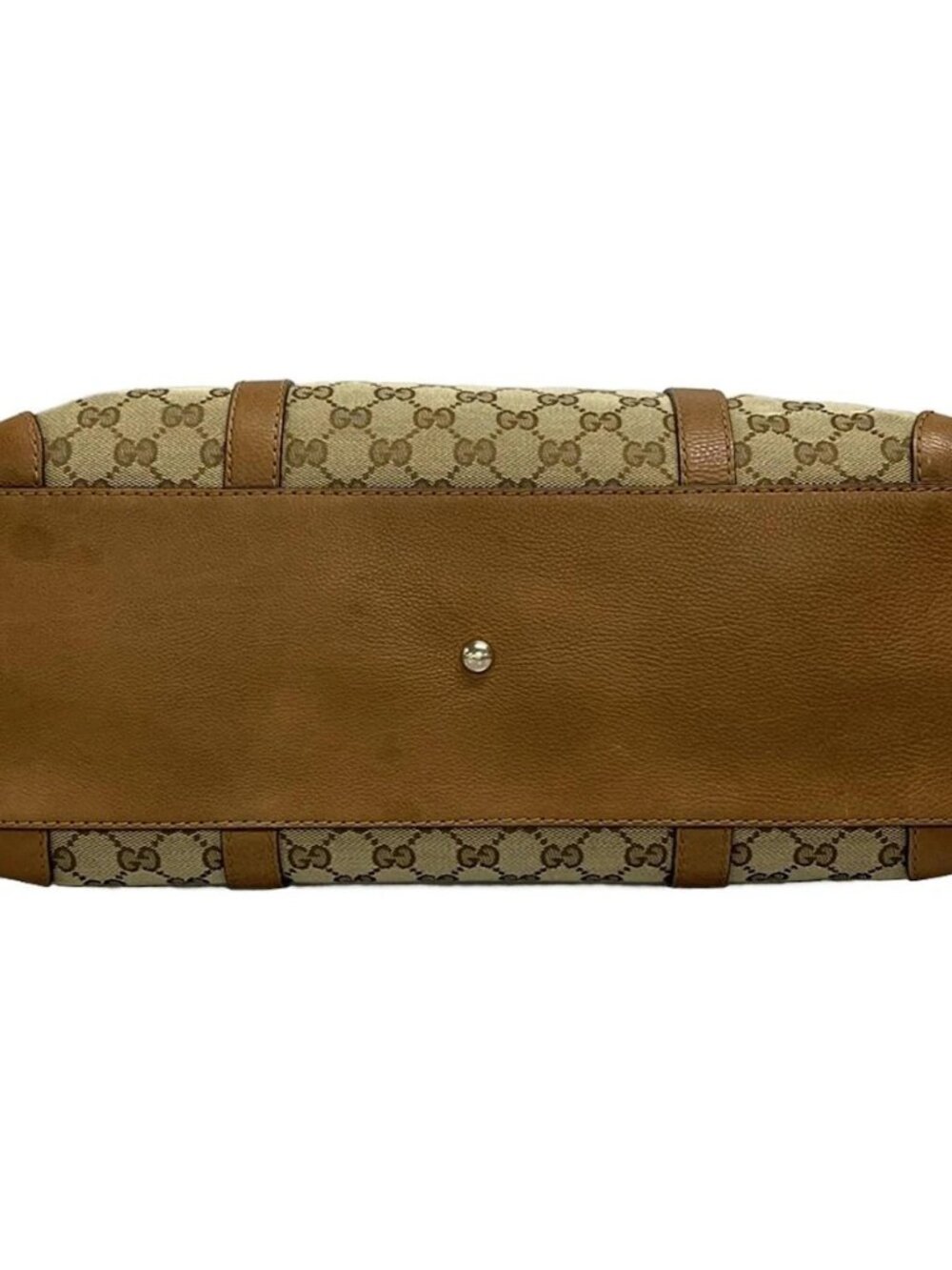 GUCCI Marrakech 295326 Dark Brown Beige Light Brown Jacquard Leather Tote Bag - Picture 5 of 15